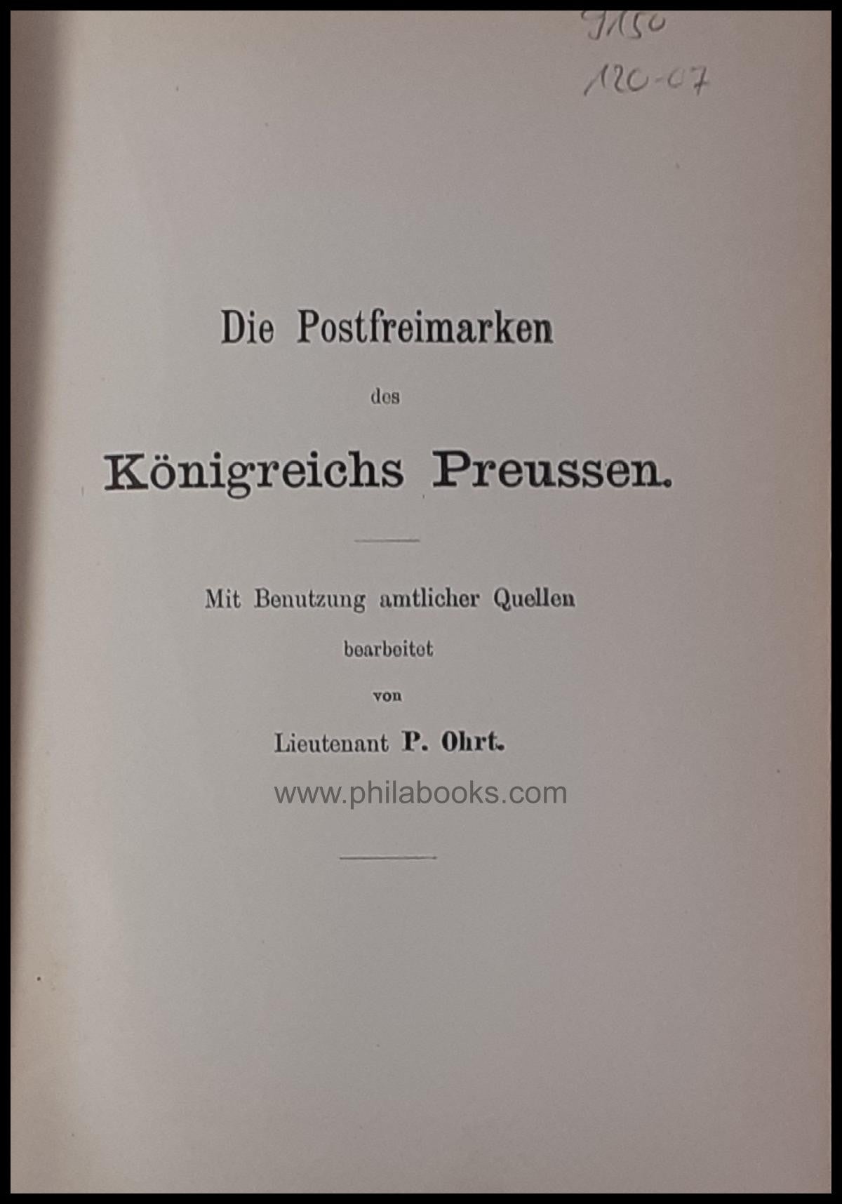 Ohrt, P., Krötzsch-Handbuch der Postfreimarkenkunde, Abschnitt XII ...