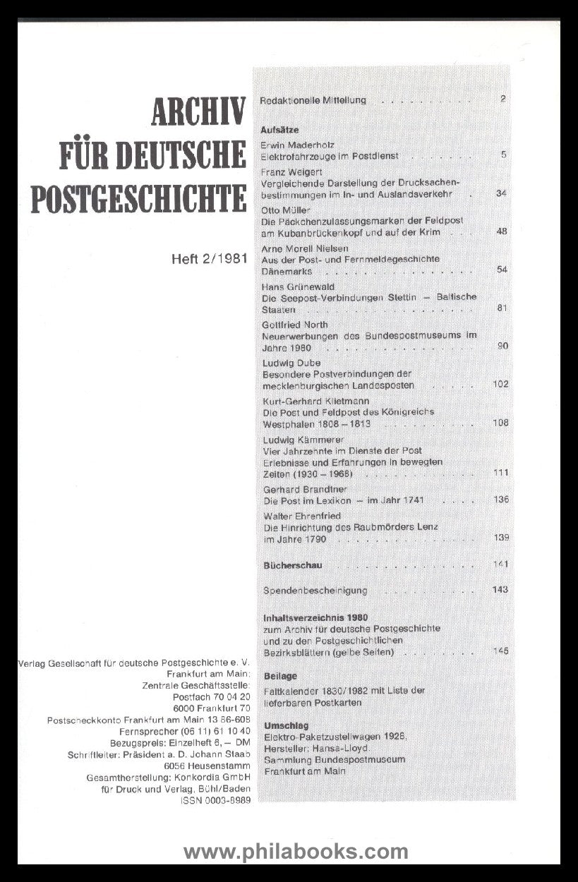 Nielsen, L., Aus der Post- und Fernemeldegeschichte Dänemarks, Bei ...