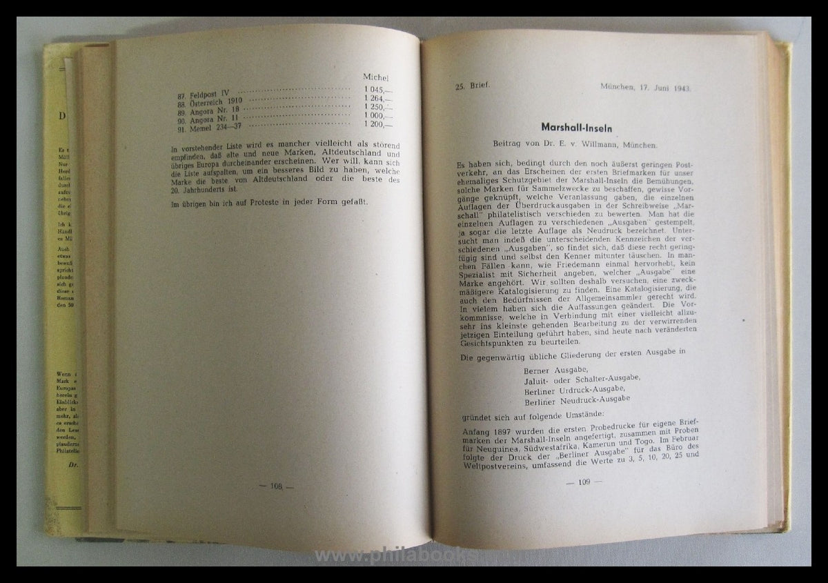 Müller-Mark, E., Reflexionen über Philatelie I, beliebtes Lektürew ...