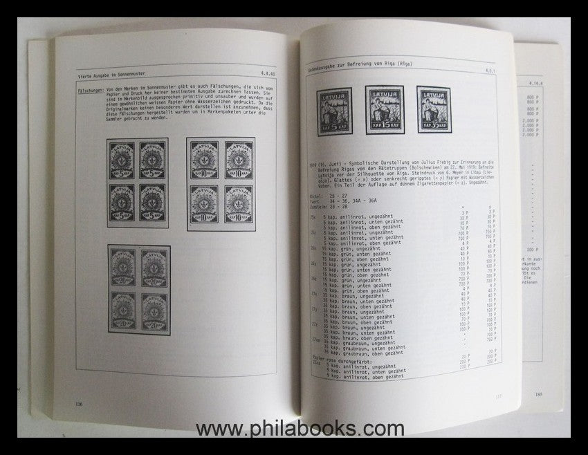 Hofmann, v. H., Lettland-Handbuch, Teil I-III, Die Briefmarken, 19 ...