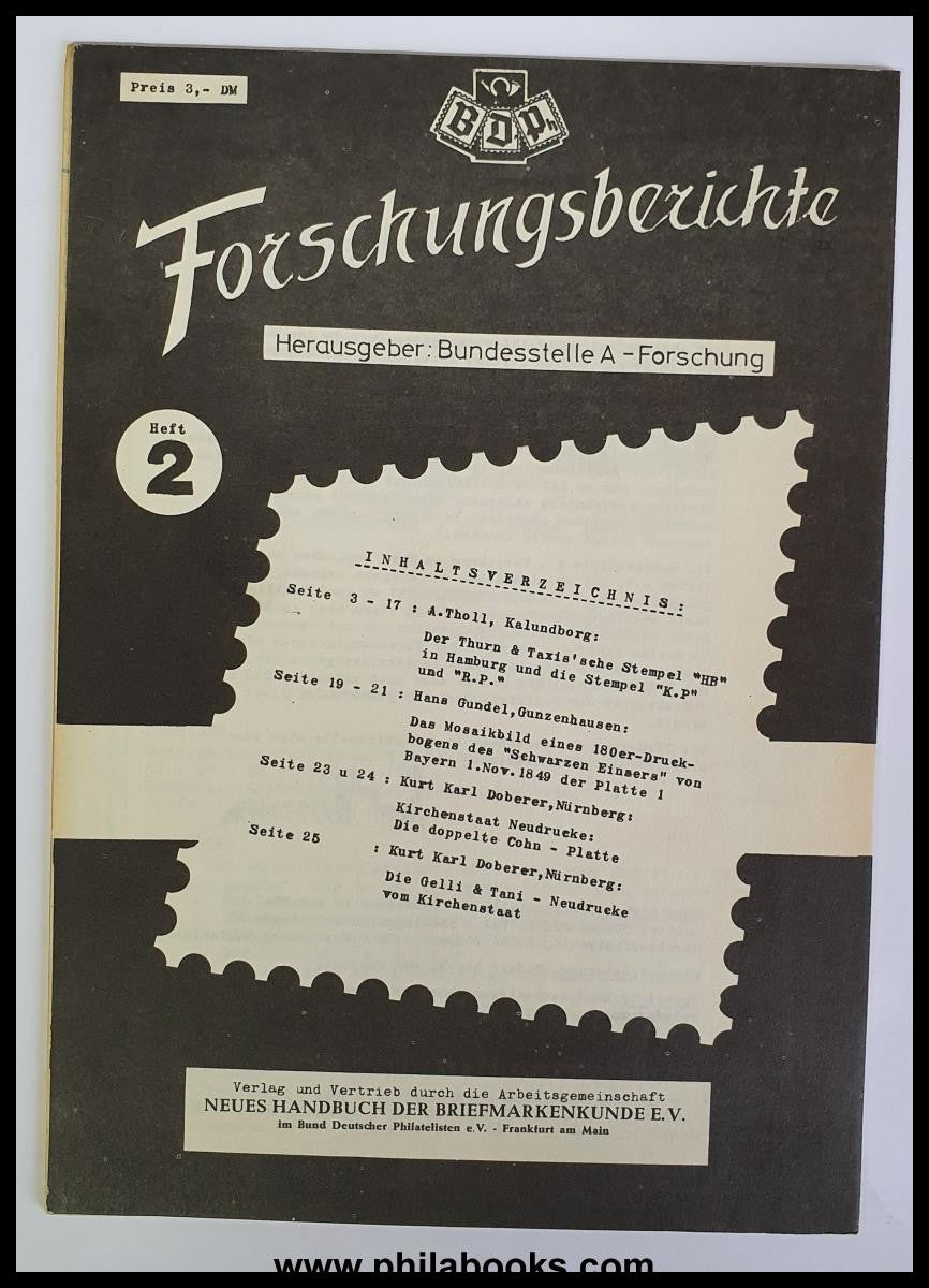 BDPH-Forschungsberichte, Hefte 1, 2, 1/66, 2/66, 1/67, 2/68, 10/69 ...