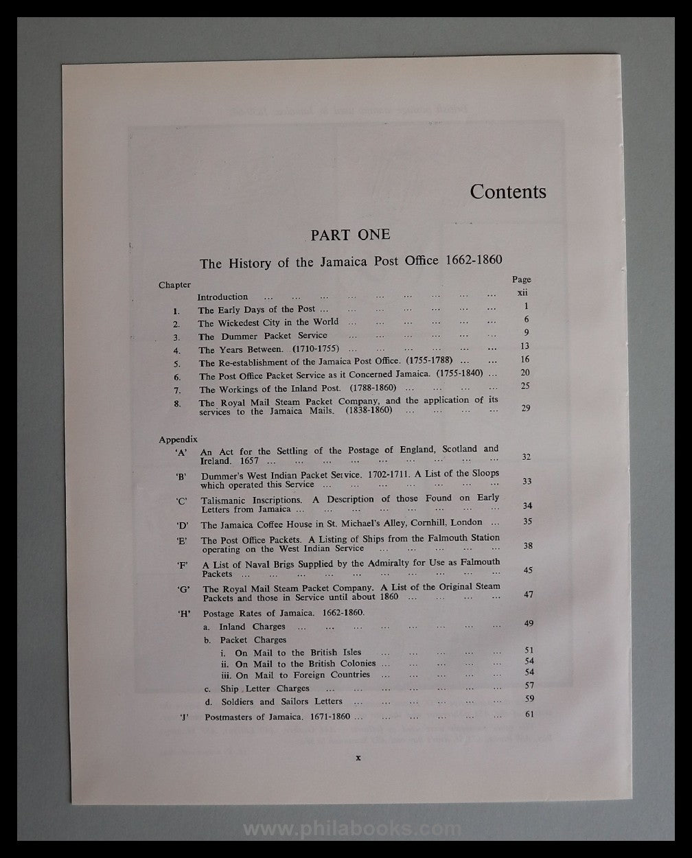 Foster, T., Jamaica, The Postal History 1662-1860, 1968, Stempel-  ...