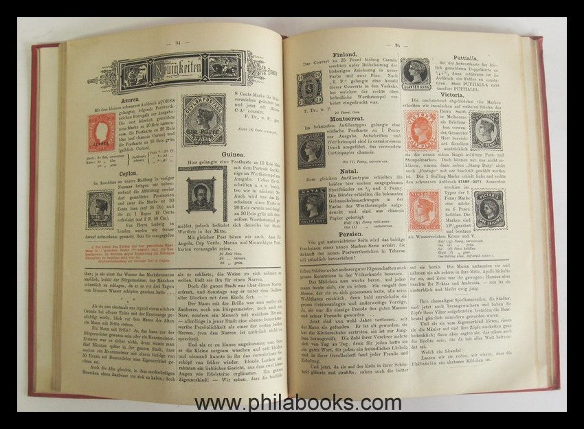 Senf, Illustriertes Briefmarken Journal, 1885, mit vorgebundenem I ...