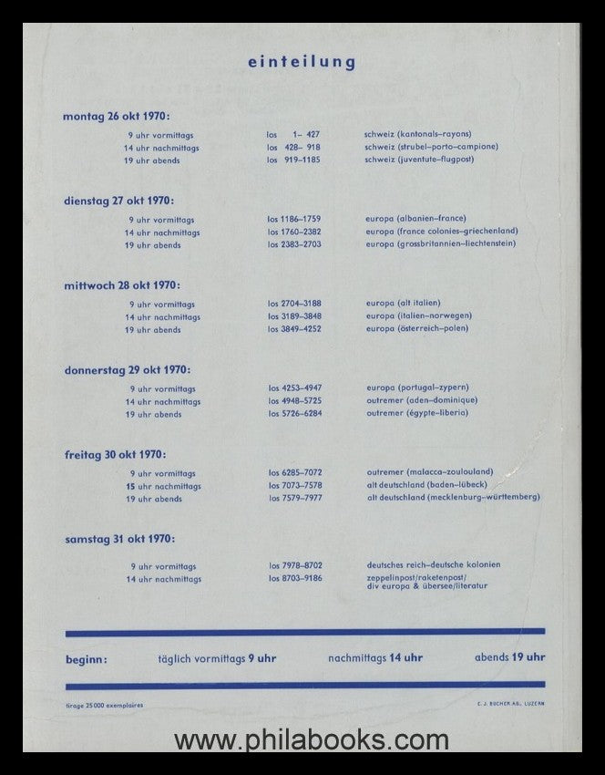 Corinphila, Auktion 054, 1970-10, #ad, Schweiz, Zeppelin