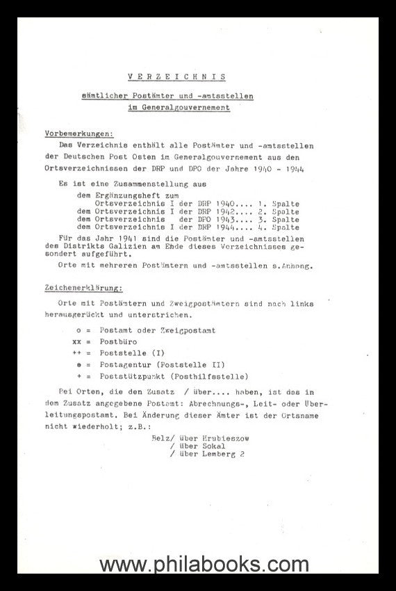 Mietke, R., Verzeichnis sämtlicher Postämter und Postamtsstellen i ...