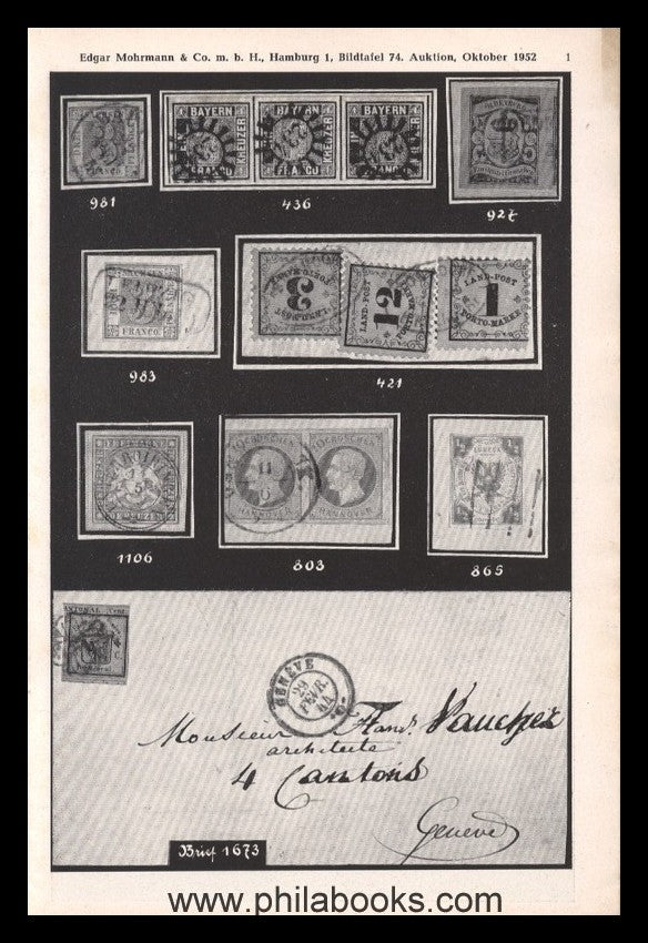 Mohrmann-München, Auktion 074, 1952-10, #ad, Hamburg, Baden,…