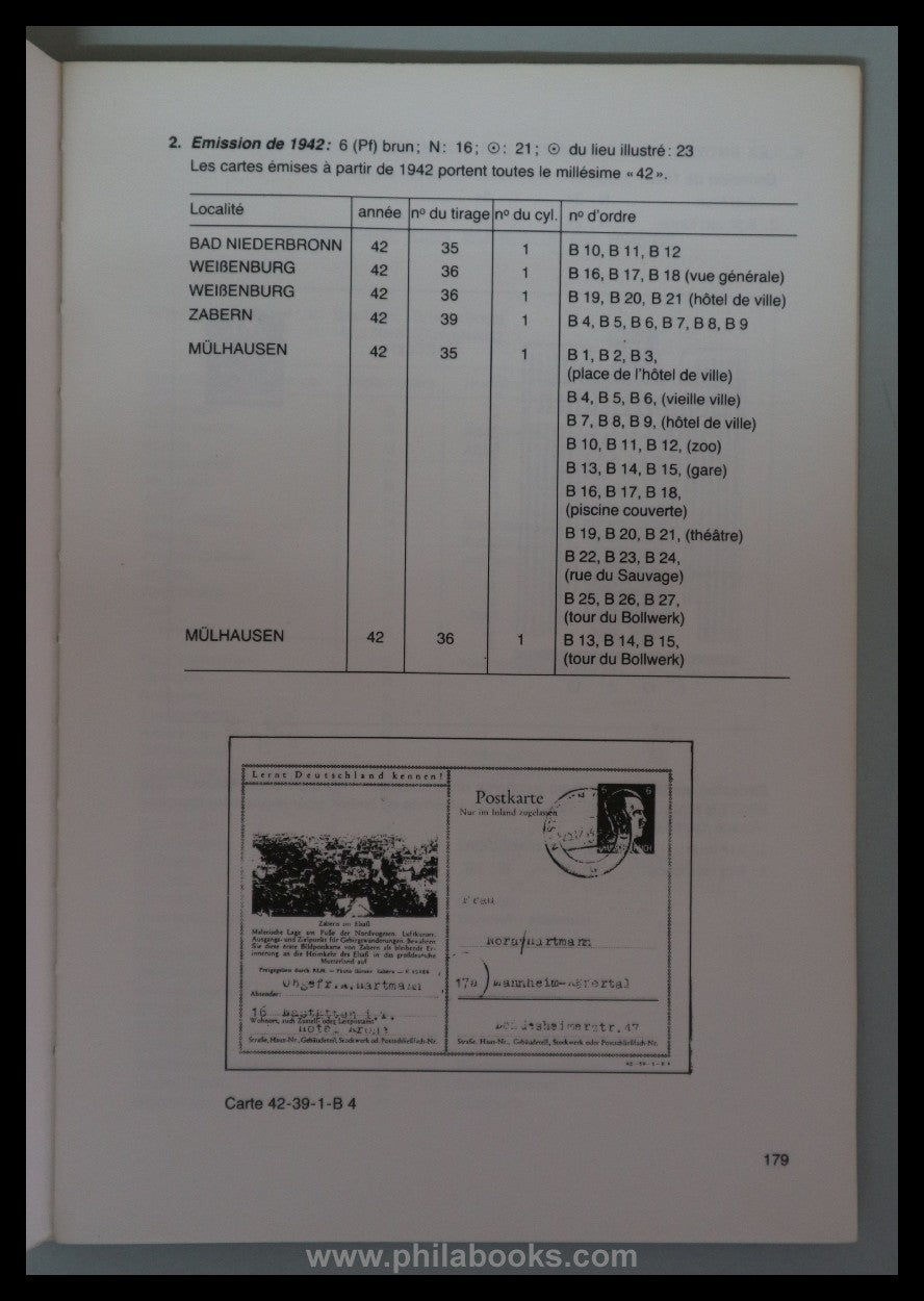 Bournique, J.-P., La poste en Alsace, 1940 -1945, Catalogue des ma ...
