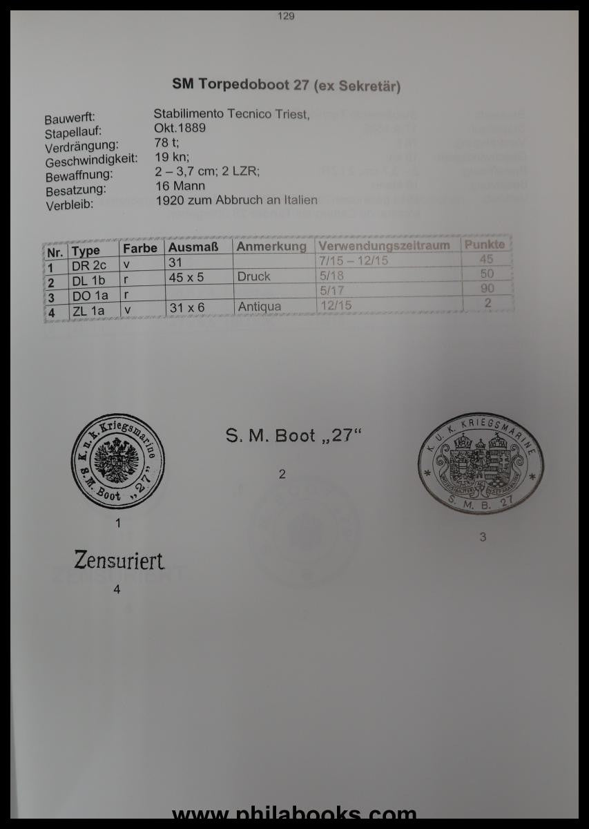 Kalis/Kohl, Die Feldpost der k.u.k. Kriegsmarine im 1. Weltkrieg 1 ...