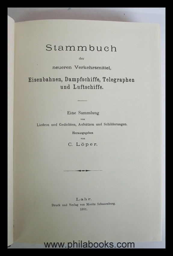 Löper, C., Stammbuch der neueren Verkehrsmittel, Eisenbahnen, Damp ...