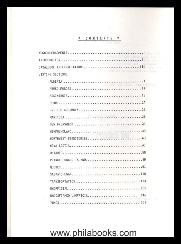 Lee, Robert A., Catalogue of Canadian Duplex Cancellations, 1987,  ...