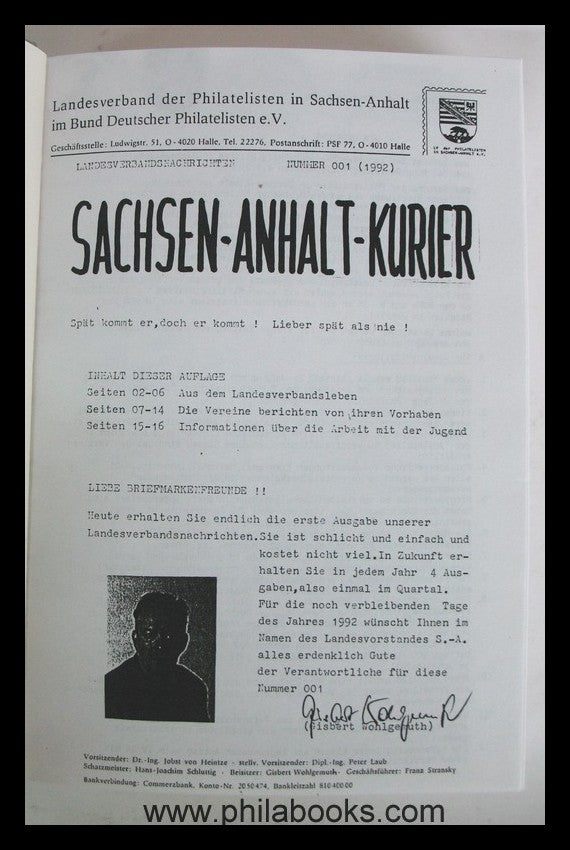 SACHSEN-ANHALT, LV- Sachsen - Anhalt, Sachsen-Anhalt- Kurier, Nr.  ...