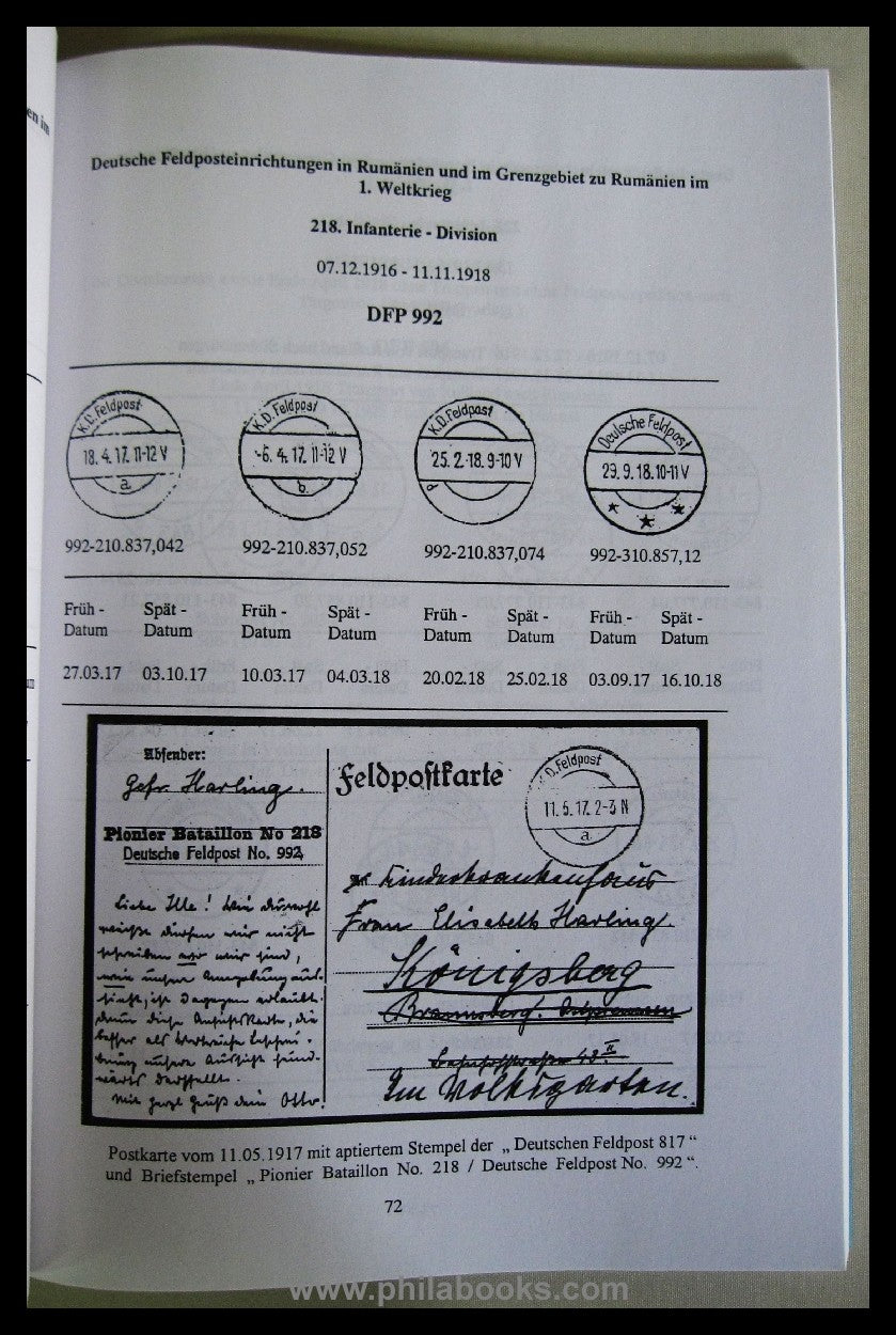 Borlinghaus, H., Die deutsche Feldpost in Rumänien und im Grenzgeb ...