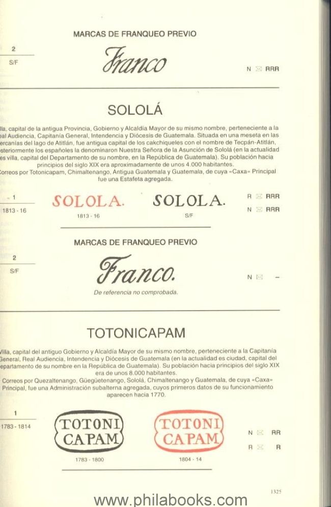 Tizon, M., Prefilatelia Espanola, Catalogo de las marcas postales  ...