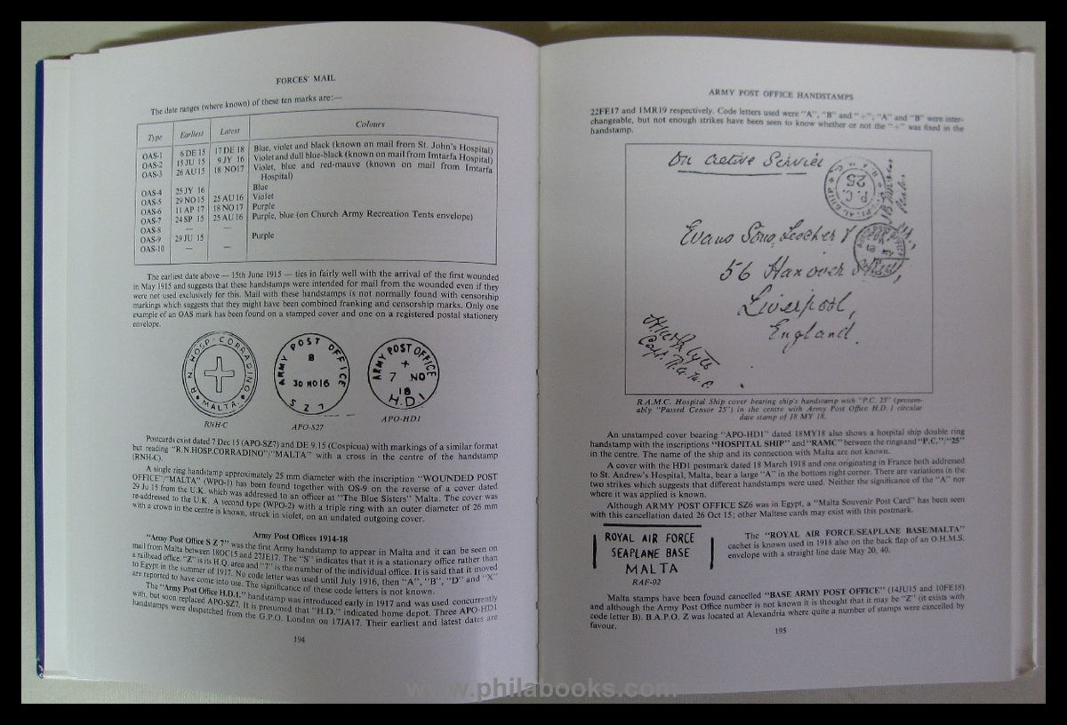 Martin, RE, Malta, The Stamps and Postal History 1576-1960, A ha ...