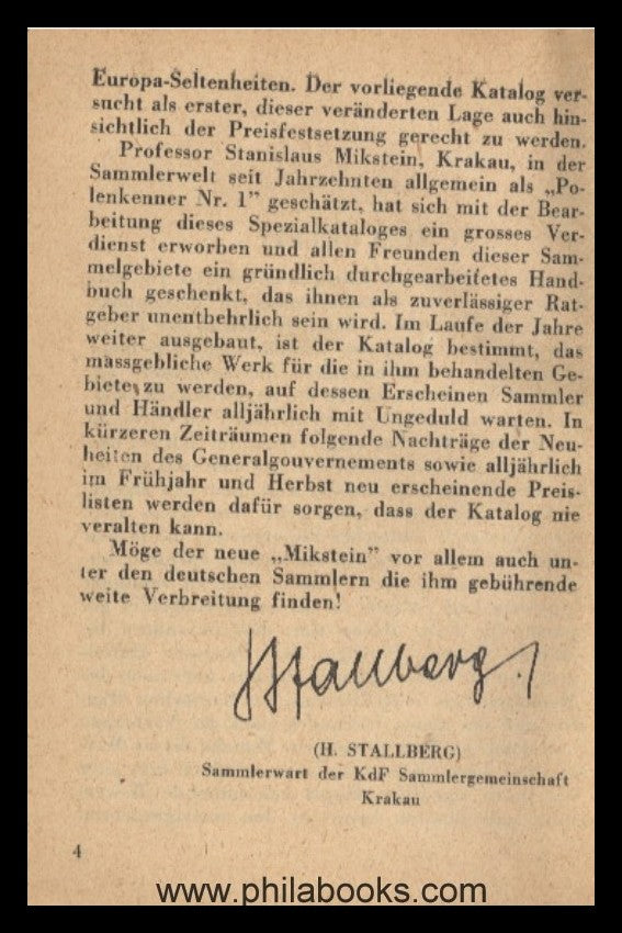 Mikstein, Prof. St.: Pionier-Katalog 1944, Die Briefmarken des Gen ...
