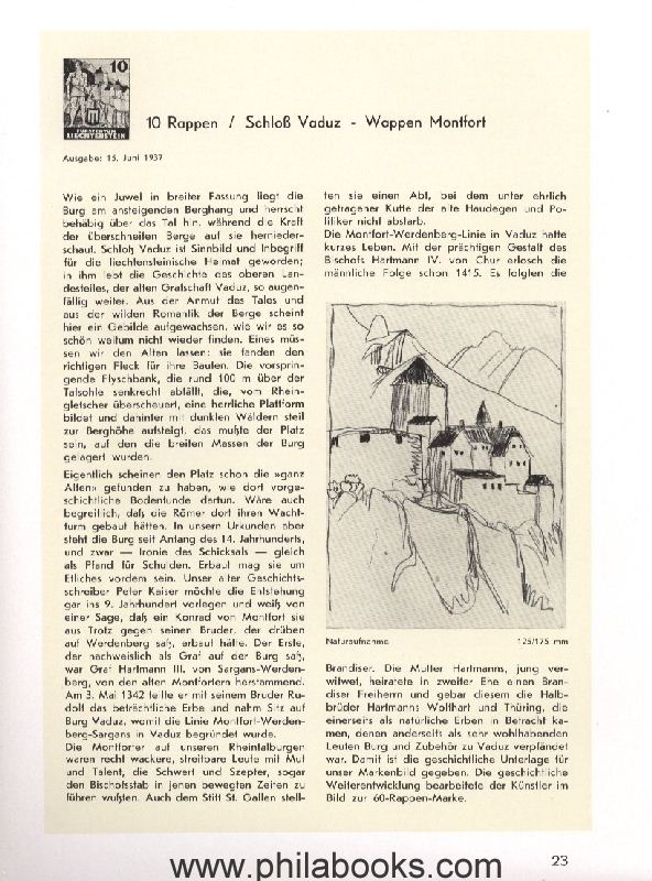 Frommelt, A., Matth.Schiestl, Die Briefmarken für Liechtenstein, A ...