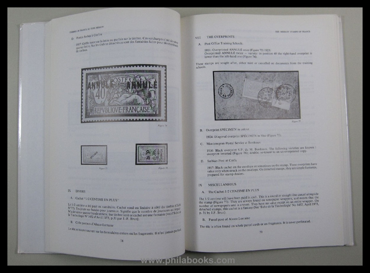 Storch, Jean/ Francon, Robert: Timbres de France au Type Merson, R ...