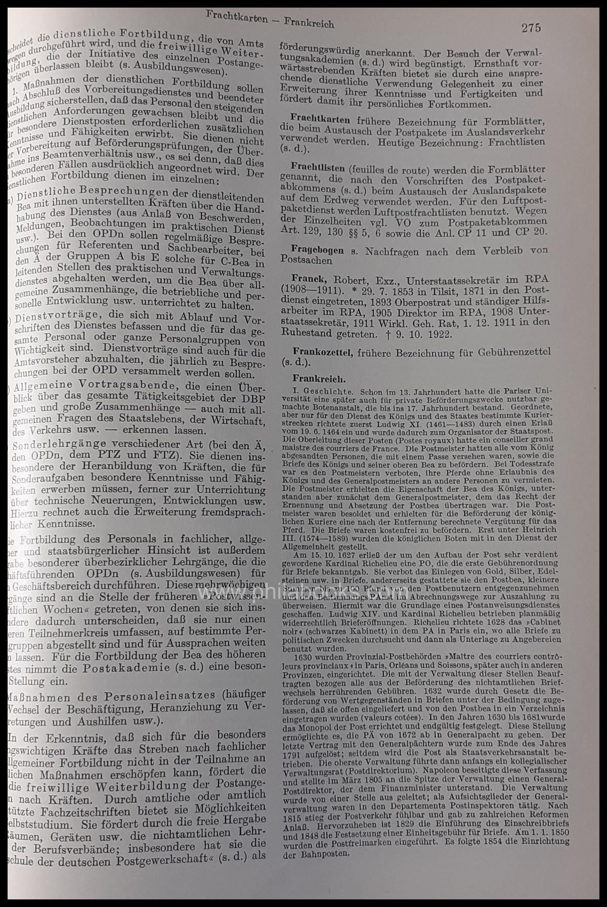 Bundesministerium für das Post-und Fernmeldewesen, Handwörterbuch  ...