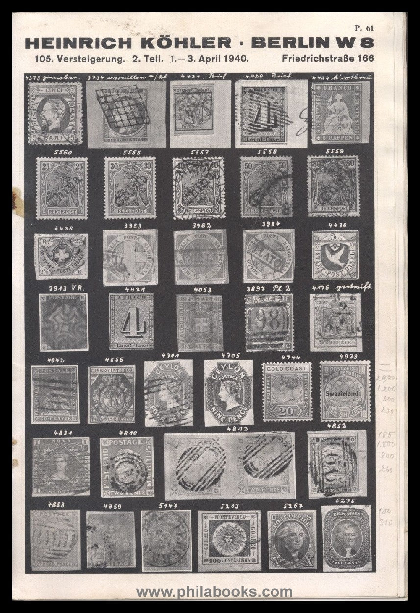 HeinrichKöhler, Auktion 105, 1940-03 'Metzger'