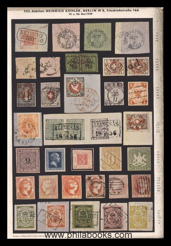 Heinrich Köhler, Auction 103, 1939-05 'Sole Consignor FIR'