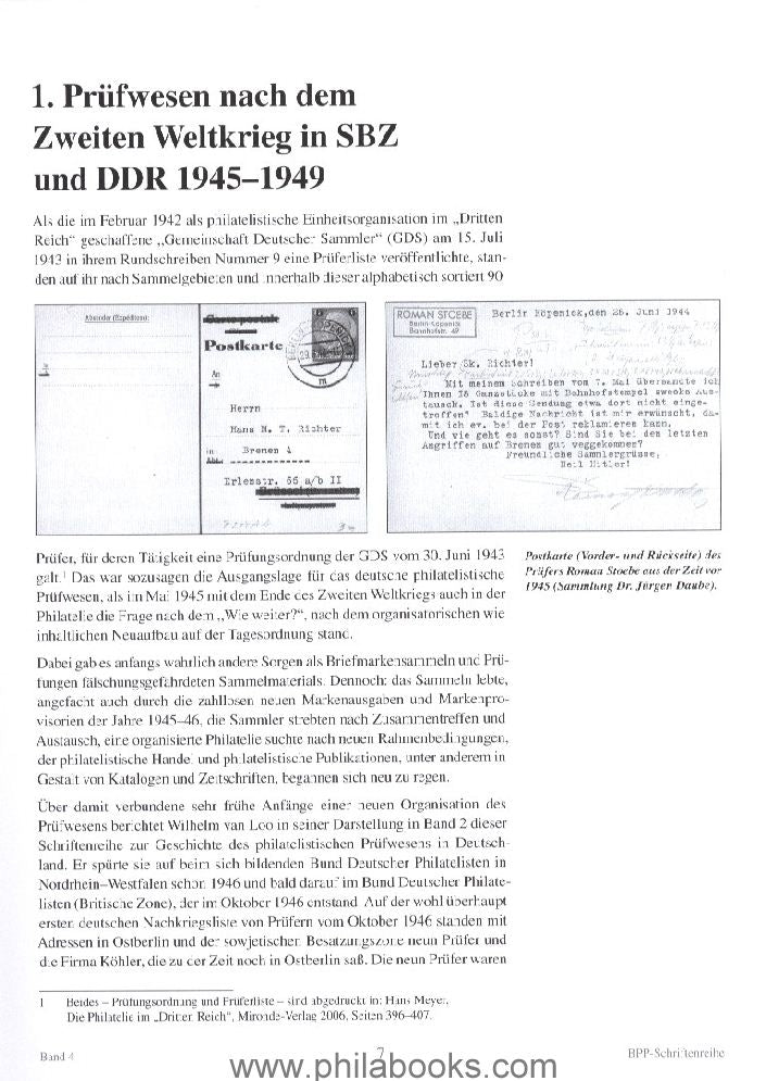 Fischer, P., Das philatelistische Prüfwesen in SBZ und DDR (1945-1 ...