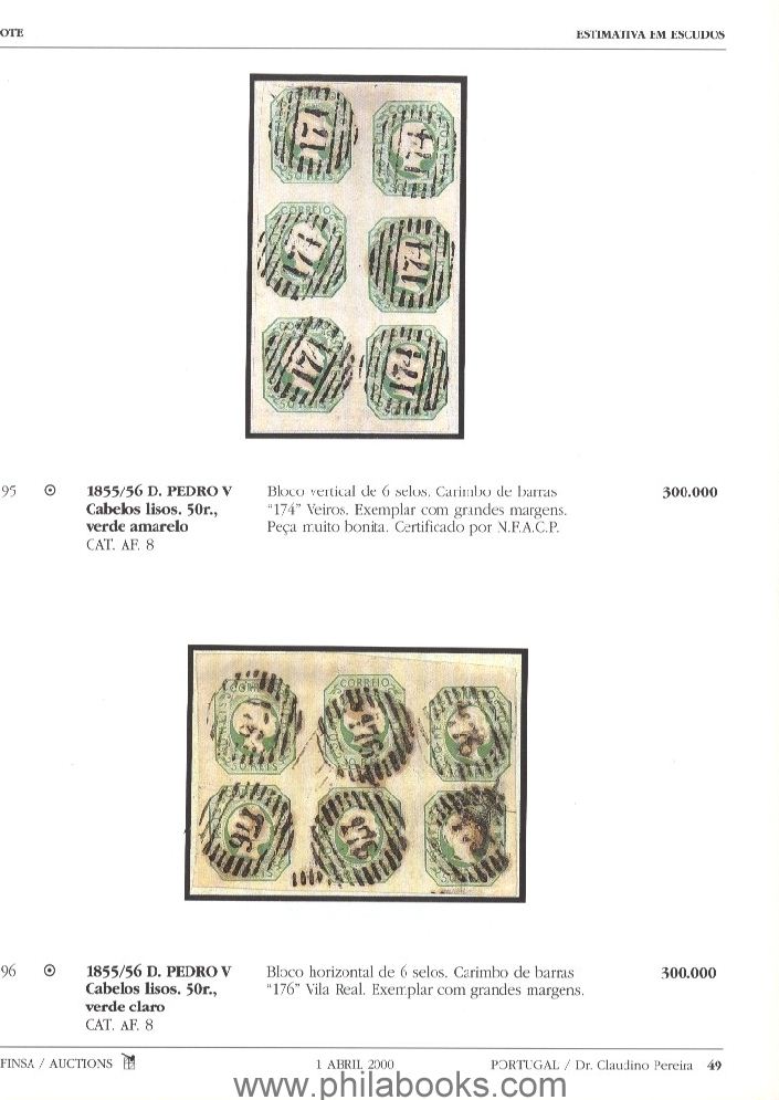 Afinsa, auction, 2000-04 'Pereira', Portugal
