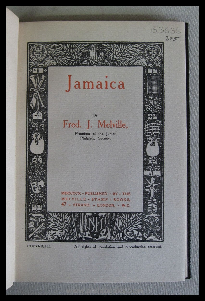 Melville, Fred.J., Jamaica, 1910, 89 S., mit Abb., Kopfgoldschnitt ...