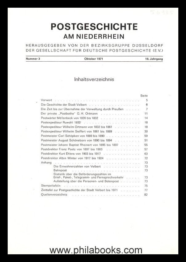 LOWER RHEIN: Postal history sheets Lower Rhine, 1971, No. 03 ...