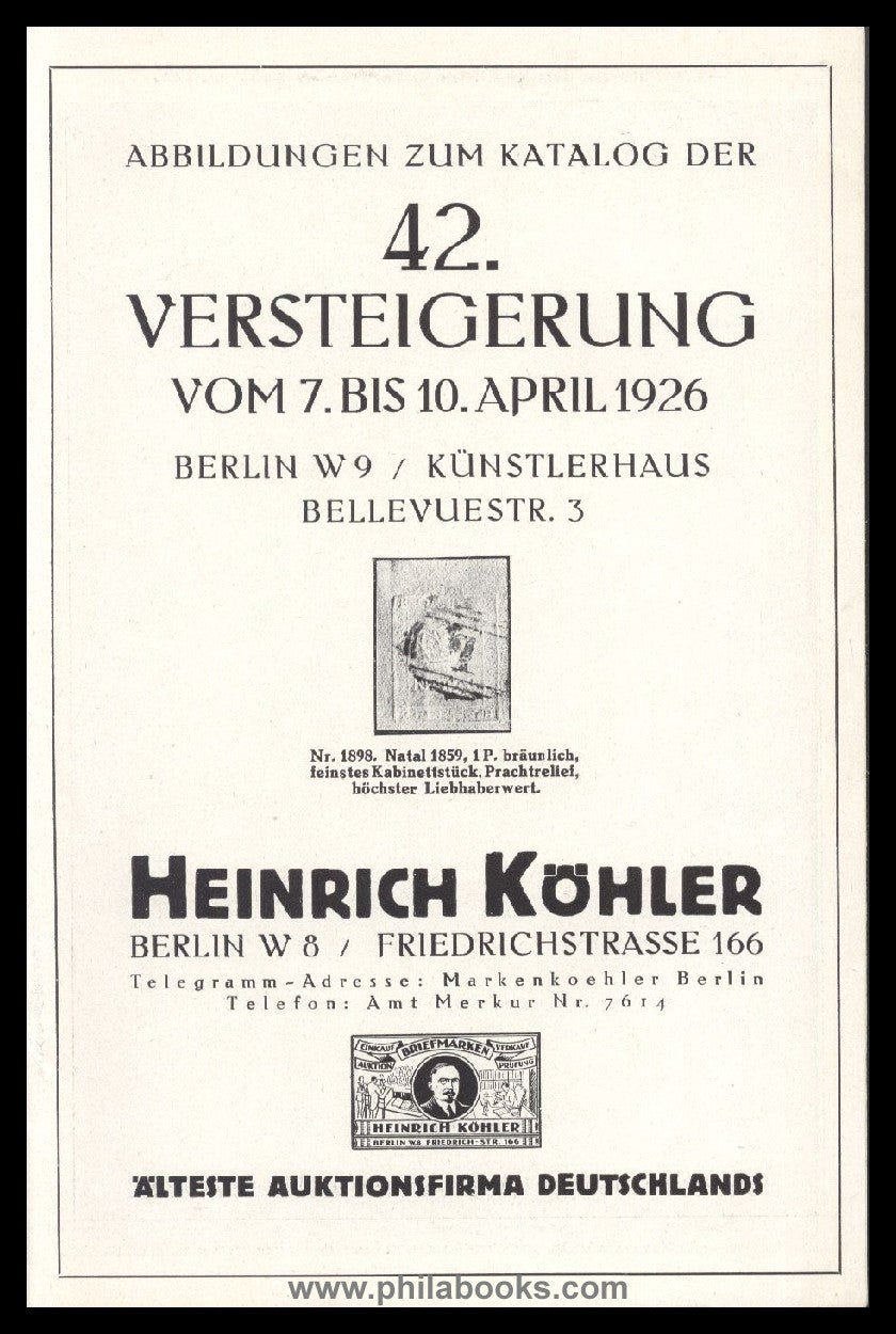 HeinrichKöhler, Auktion 042, 1926-04