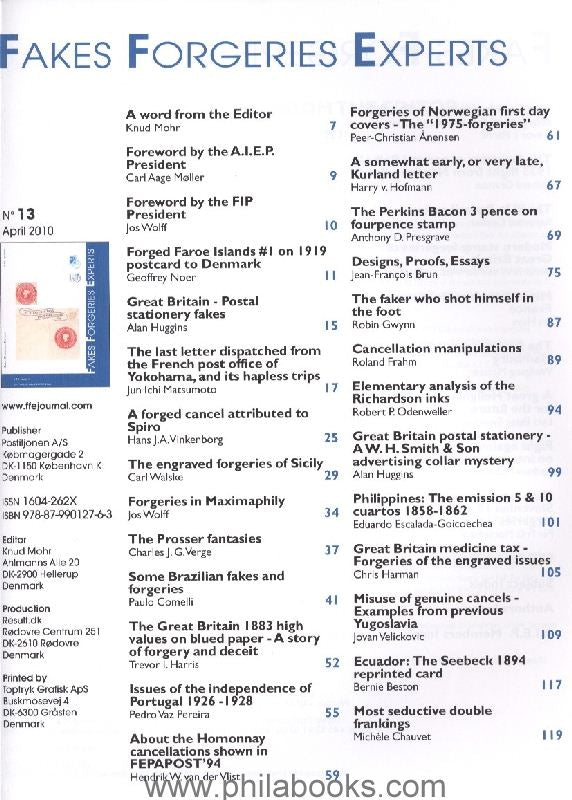 Postiljonen (Hrsg.), FFE 13, Fakes, Forgeries, Experts, 2010, Fäls ...