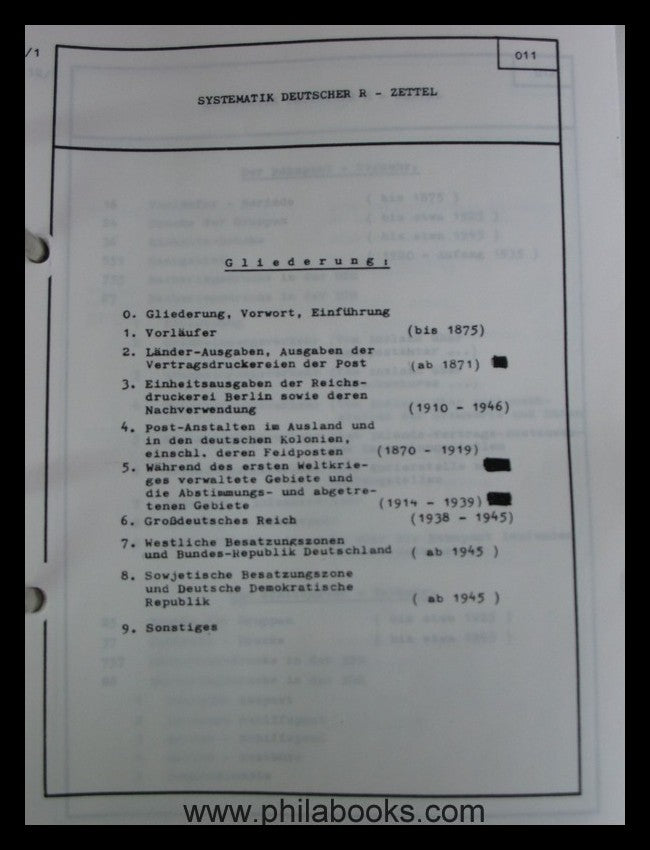ArGe German R and V notes, catalog of German and related ...