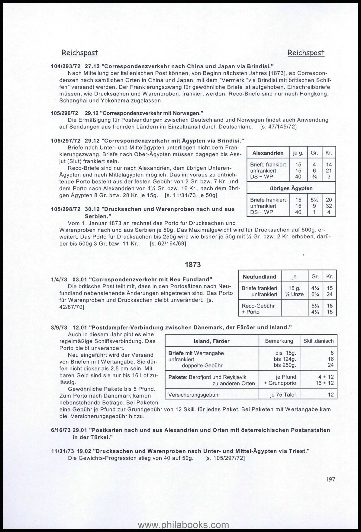 Steven, W., Zusammenstellung der Portosätze für die Correspondenz  ...
