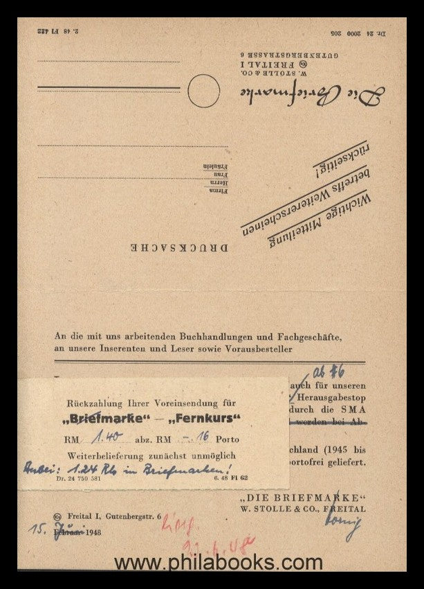Kuhn, W. R., Philatelistischer Fernkurs für Anfänger, 1. - 5. Unte ...