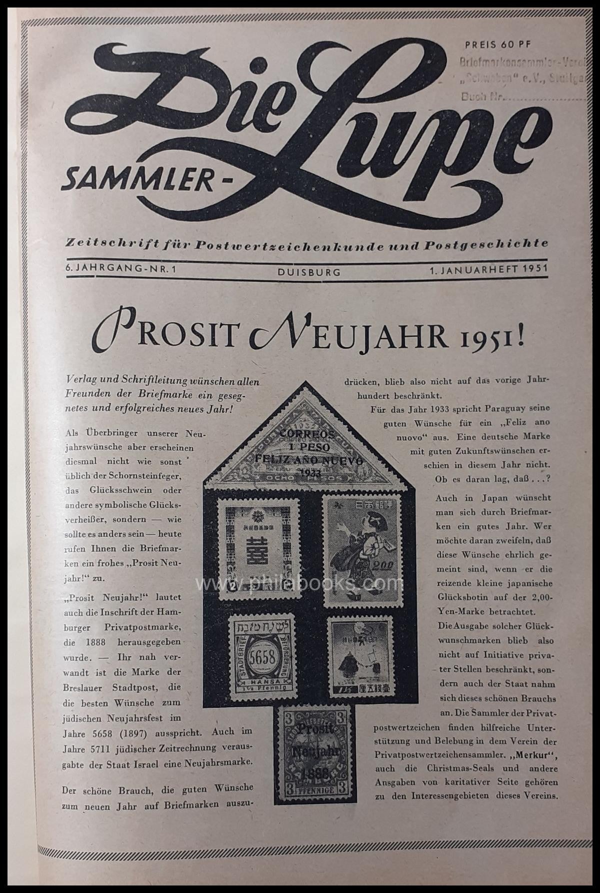 The collector's magnifying glass, magazine for postal stamps and postal...