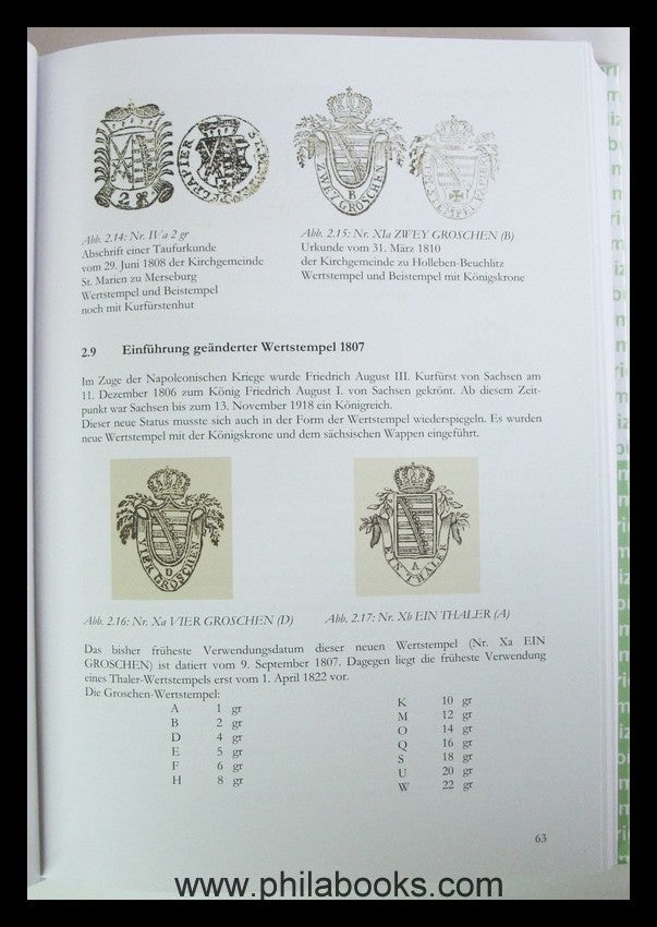 Eckert, S., Stamp laws and fees in Saxony from 1682 to 19 ...