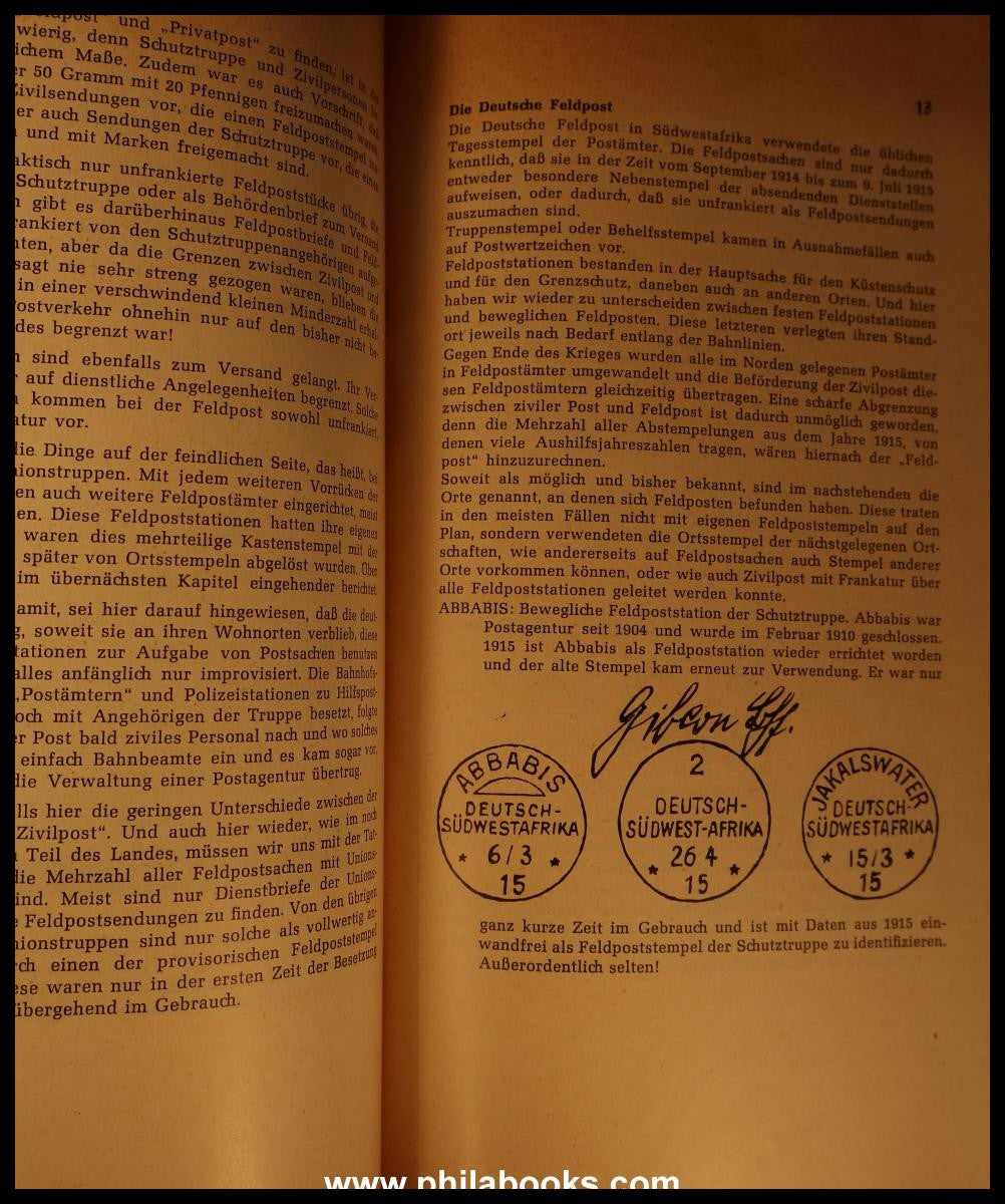 Hoffmann-Giesecke, G., Südwestafrika, II.Teil, Feldpost, Besetzung ...
