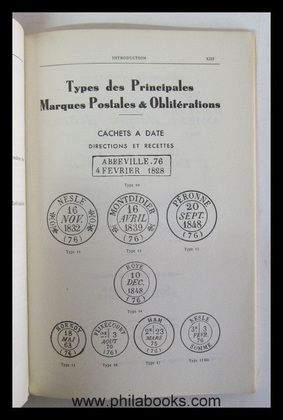 Flick, V., Marques Postales 1698 à 1876, La Somme 76,  Catalogue,  ...