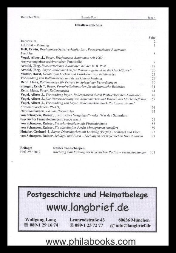 Bavaria-Post, Zeitschrift für Philatelie und Postgeschichte, Rundb ...
