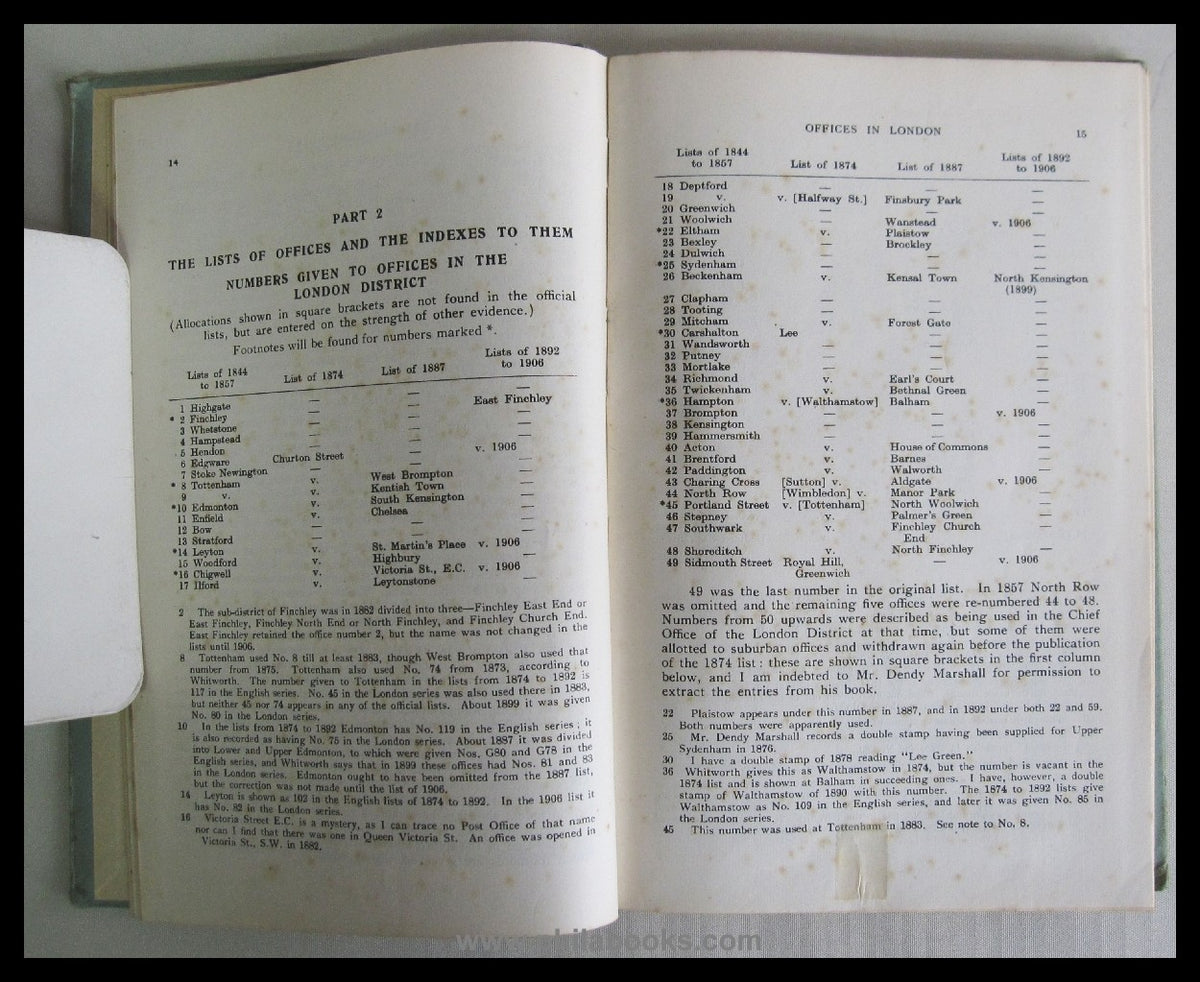 Brumell, G., British Post Office Numbers 1844-1906, R.C. Alcock, 1 ...