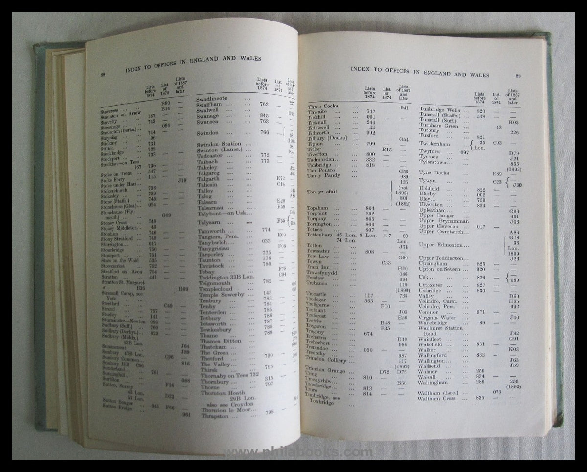 Brumell, G., British Post Office Numbers 1844-1906, R.C. Alcock, 1 ...