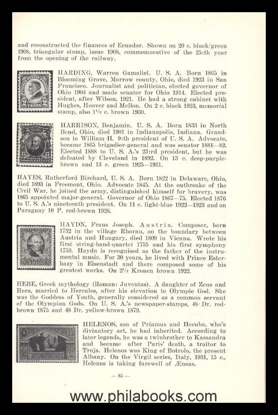 Arsenius, F., Portrait-Stamps, Dictionary of Biographies over Pers ...