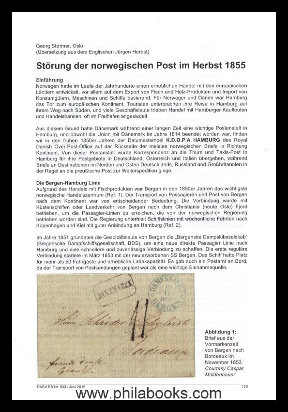 Berger, E., Internationaler Briefverkehr von Kopenhagen über die S ...