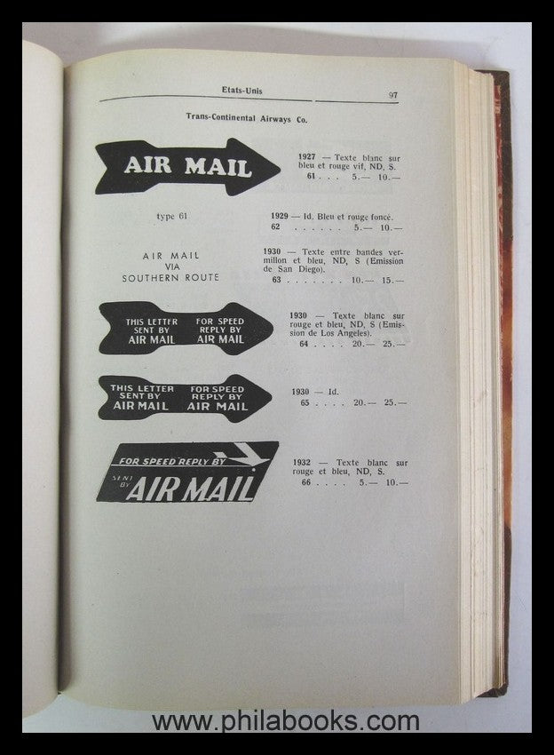 Muller, F., Catalogue des Etiquettes Aeropostales, 2e edition, 194 ...