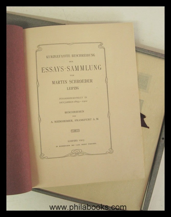 Reinheimer, A., Kurzgefasste Beschreibung der Essays-Sammlung von  ...