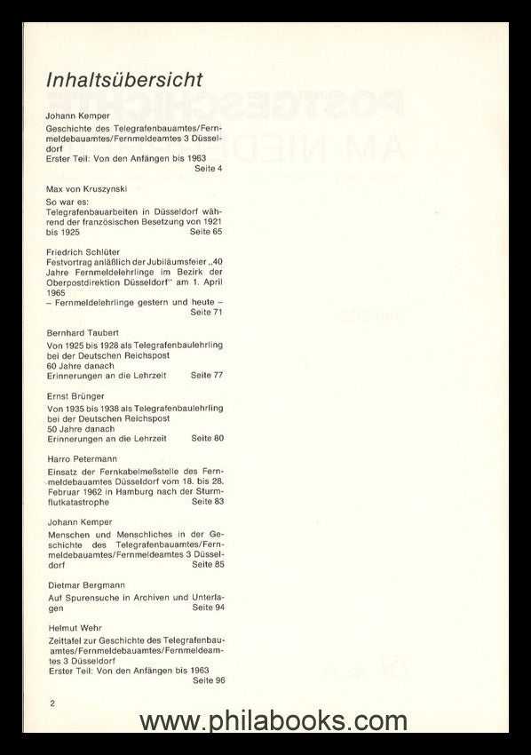 NIEDERRHEIN: Postgeschichtliche Blätter am Niederrhein Heft 2/85,  ...