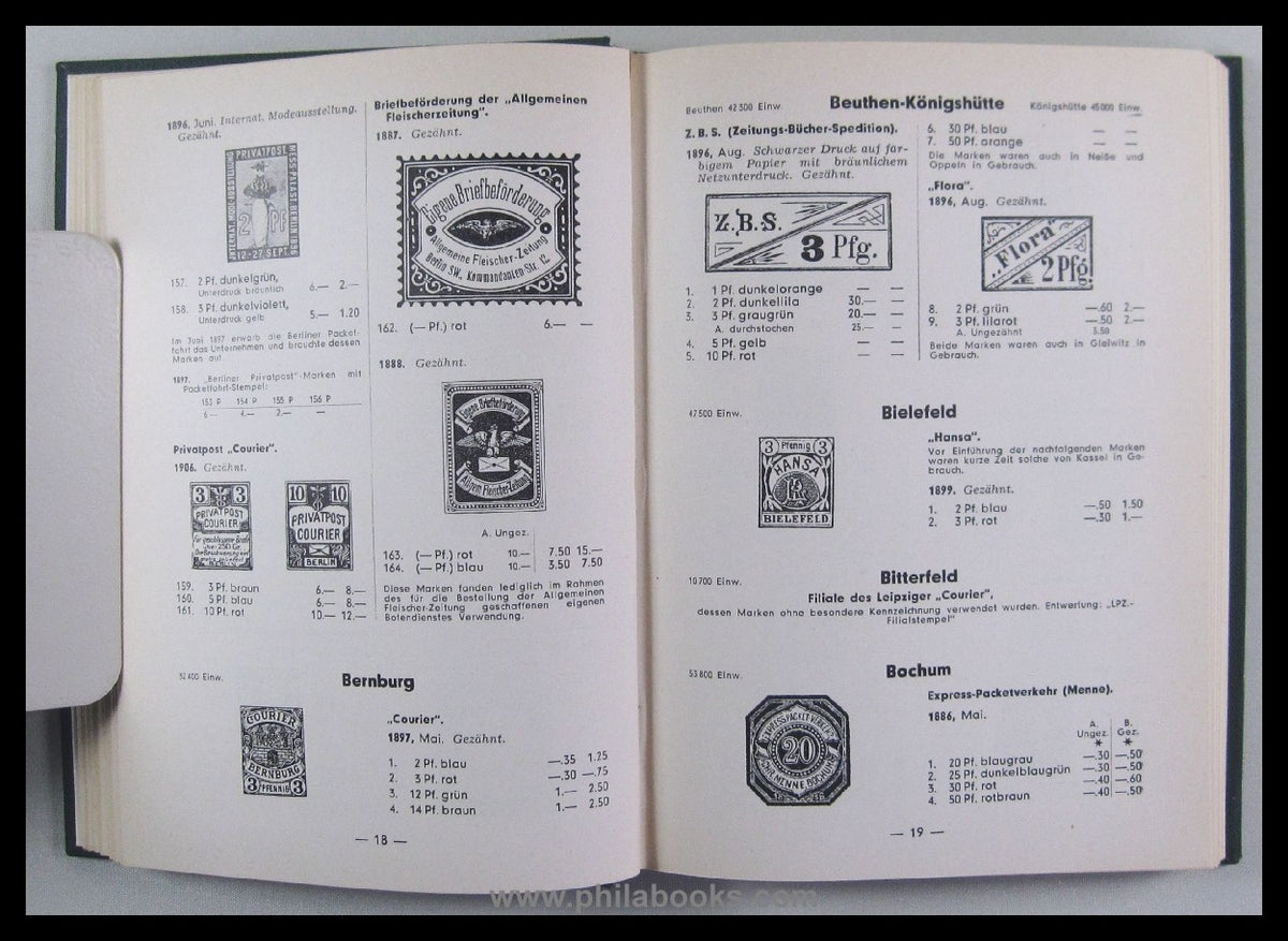 Glasewald, G., Privatpostmarken-Katalog, hier die Originalausgabe  ...