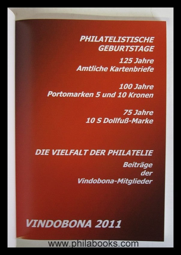 Österreichischer Philatelisten Club Vindobona (Wien) Jubiläumsband ...