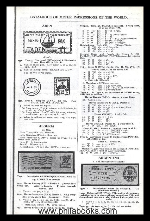 Barfoot/Simon, The Meter Postage Stamp Catalogue, 1952,119 S., Fre ...