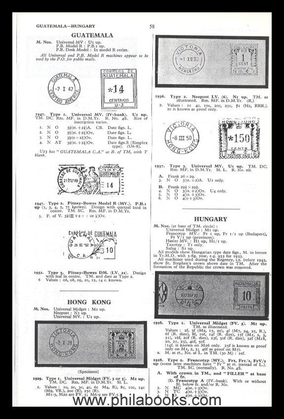 Barfoot/Simon, The Meter Postage Stamp Catalogue, 1952,119 S., Fre ...