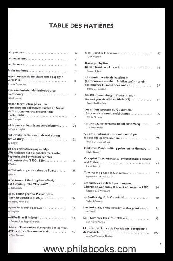 Académie Européenne de Philatélie, Opus III, 2003, anthology with ...